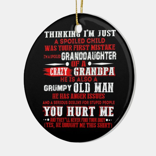 ヴィンテージおもしろいはAの甘やかされた孫娘だ セラミックオーナメント (左)