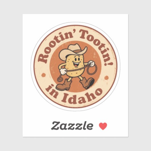 ヴィンテージおもしろいアイダホポテトカウボーイレトロ シール (シート)