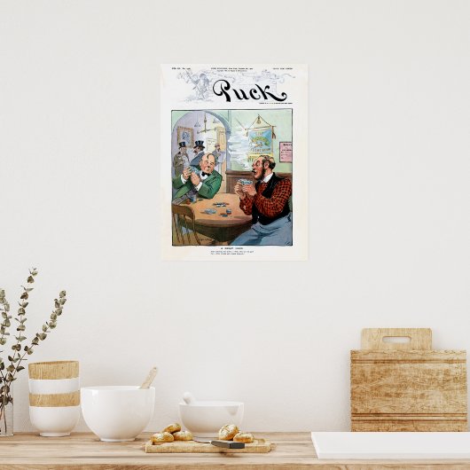 ヴィンテージおもしろいアイルランドのトランプのポーカー漫画 ポスター (キッチン)