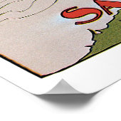 ヴィンテージおもしろいアールヌーボーの女の子がタンデムに ポスター (角)