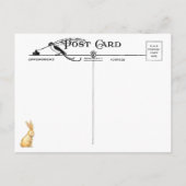 ヴィンテージおもしろいイースターウサギと染め卵 ポストカード (裏面)