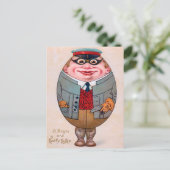 ヴィンテージおもしろいイースターエッグマンユーモア人間 ポストカード (スタンド正面)