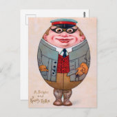 ヴィンテージおもしろいイースターエッグマンユーモア人間 ポストカード (正面/裏面)