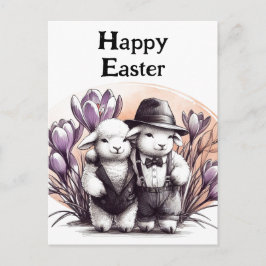 ヴィンテージおもしろいイースターラブス ポストカード