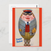 ヴィンテージおもしろいイースター卵の男、かわいい ポストカード (正面/裏面)