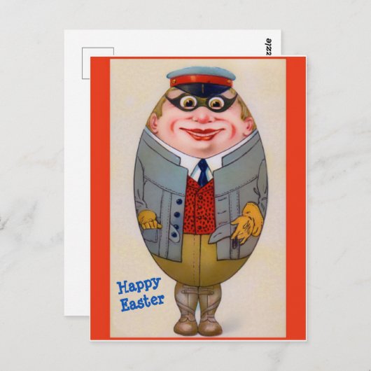 ヴィンテージおもしろいイースター卵の男、かわいい ポストカード (正面/裏面)