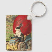 ヴィンテージおもしろいイースター、バニーラビットエッグ自動車 キーホルダー (裏面)