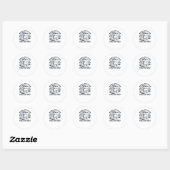 ヴィンテージおもしろいウエスタンプードルステッカー ラウンドシール (シート)
