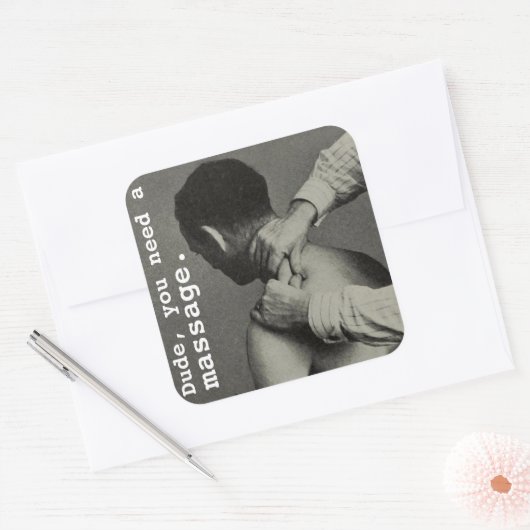 ヴィンテージおもしろいカスタマイズ可能マッサージ スクエアシール (封筒)