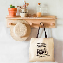 ヴィンテージおもしろいカセット – 鉛筆贈答用トートバッグ