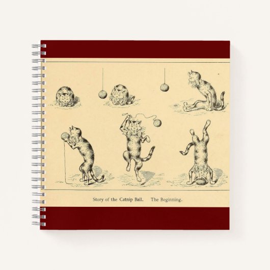 ヴィンテージおもしろいカニップ猫 ノートブック (正面)