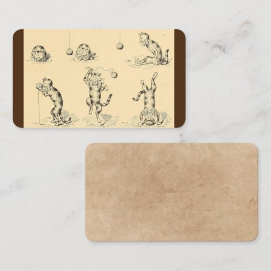 ヴィンテージおもしろいカニップ猫 名刺 (正面/裏面)