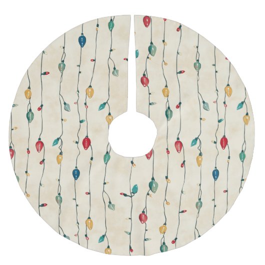 ヴィンテージおもしろいカラフルファラクリスマスストリングライト ブラッシュドポリエステルツリースカート (正面)