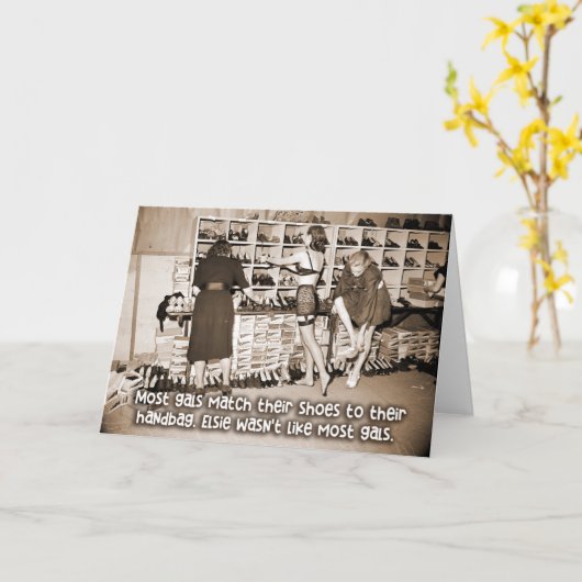 ヴィンテージおもしろいカード – エルシーは他の女の子とは違う カード (黄色い花)