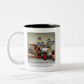 ヴィンテージおもしろいカーユーモアのコーヒーマグギフト ツートーンマグカップ (左)