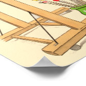 ヴィンテージおもしろいガールドッグキャットプリントジョルジュレドン ポスター (角)