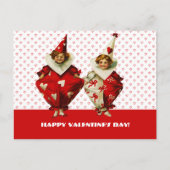 ヴィンテージおもしろいキッズバレンタインデー シーズンポストカード (正面)