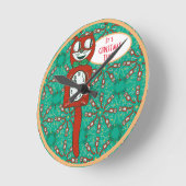 ヴィンテージおもしろいキット猫時計 ラウンド壁時計 (傾斜)