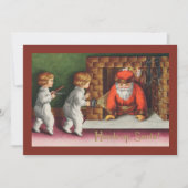 ヴィンテージおもしろいサンタがキッズフラットクリスマスに開催 シーズンカード (正面)