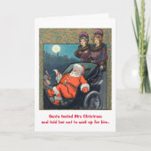 ヴィンテージおもしろいサンタがクリスマスを待たない シーズンカード (正面)