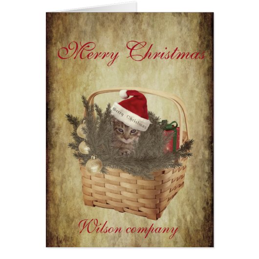 ヴィンテージおもしろいサンタの子猫 (正面)