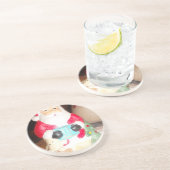 ヴィンテージおもしろいサンタウィズスノーアートプリント コースター (側面)