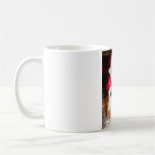 ヴィンテージおもしろいサンタウィズスノーアートプリント コーヒーマグカップ (左)