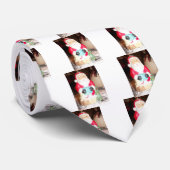 ヴィンテージおもしろいサンタウィズスノーアートプリント ネクタイ (ロール)