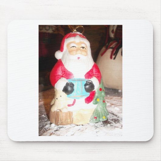 ヴィンテージおもしろいサンタウィズスノーアートプリント マウスパッド (正面)