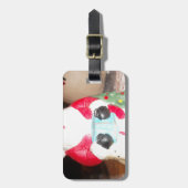 ヴィンテージおもしろいサンタウィズスノーアートプリント ラゲッジタグ (正面縦)