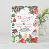 ヴィンテージおもしろいサンタクリスマスパーティー 招待状 (スタンド正面)