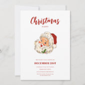 ヴィンテージおもしろいサンタクリスマスパーティー 招待状 (正面)