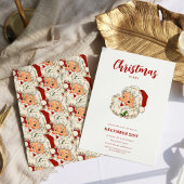 ヴィンテージおもしろいサンタクリスマスパーティー 招待状
