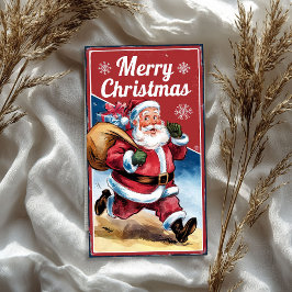 ヴィンテージおもしろいサンタクロースとクリスマスバッグ 薄葉紙