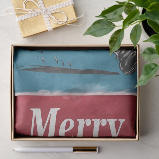 ヴィンテージおもしろいサンタクロースとクリスマスプレゼント 薄葉紙 (ギフト)