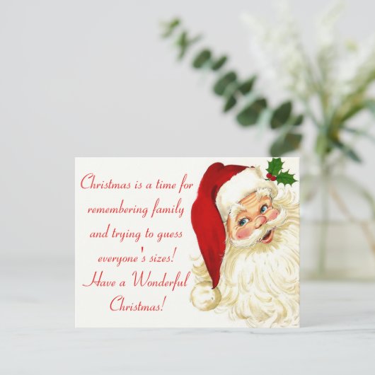 ヴィンテージおもしろいサンタクロース葉書 シーズンポストカード (スタンド正面)
