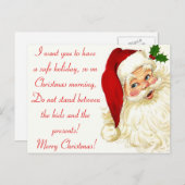 ヴィンテージおもしろいサンタクロース葉書 シーズンポストカード (正面/裏面)