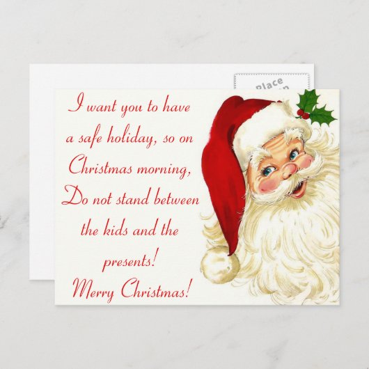 ヴィンテージおもしろいサンタクロース葉書 シーズンポストカード (正面/裏面)