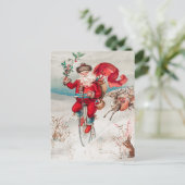 ヴィンテージおもしろいサンタクロース ポストカード (スタンド正面)