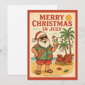 ヴィンテージおもしろいサンタクロース・メリークリスマス(7月) シーズンカード (正面/裏面)