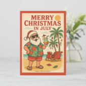 ヴィンテージおもしろいサンタクロース・メリークリスマス(7月) シーズンカード (スタンド正面)
