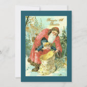 ヴィンテージおもしろいサンタバギンアバディーホリデーカード シーズンカード (正面)