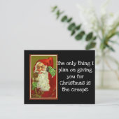 ヴィンテージおもしろいサンタ休日はがき ポストカード (スタンド正面)