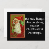 ヴィンテージおもしろいサンタ休日はがき ポストカード (正面/裏面)