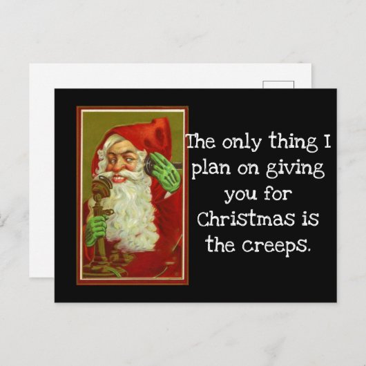 ヴィンテージおもしろいサンタ休日はがき ポストカード (正面/裏面)