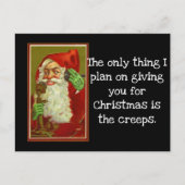 ヴィンテージおもしろいサンタ休日はがき ポストカード (正面)