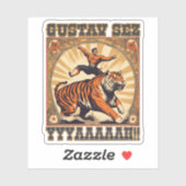 ヴィンテージおもしろいサーカス虎の強い男の叫び シール (シート)