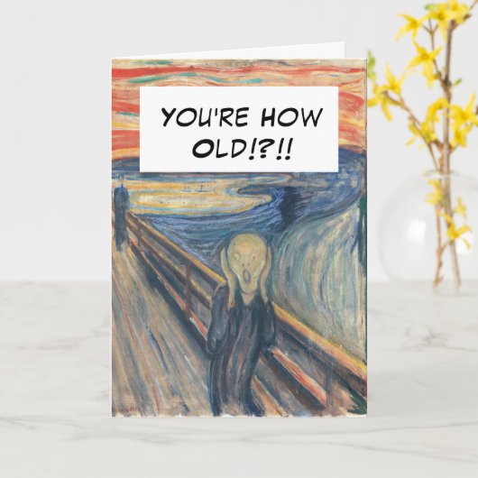 ヴィンテージおもしろいザスクリームエイジ誕生日カード カード (黄色い花)