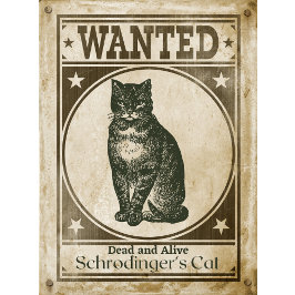 ヴィンテージおもしろいシュレディンガー猫指名手配ポスター Tシャツ