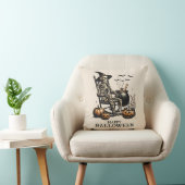 ヴィンテージおもしろいスケルトンがハロウィーンを待つ クッション (椅子)